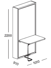 Wall bed with desk